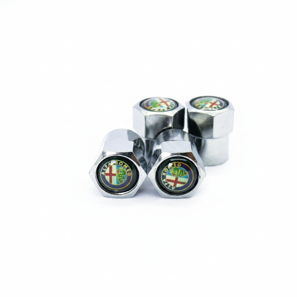 Alfa Romeo Style Tyre Valve Cap - Nut Style (Set of 4)