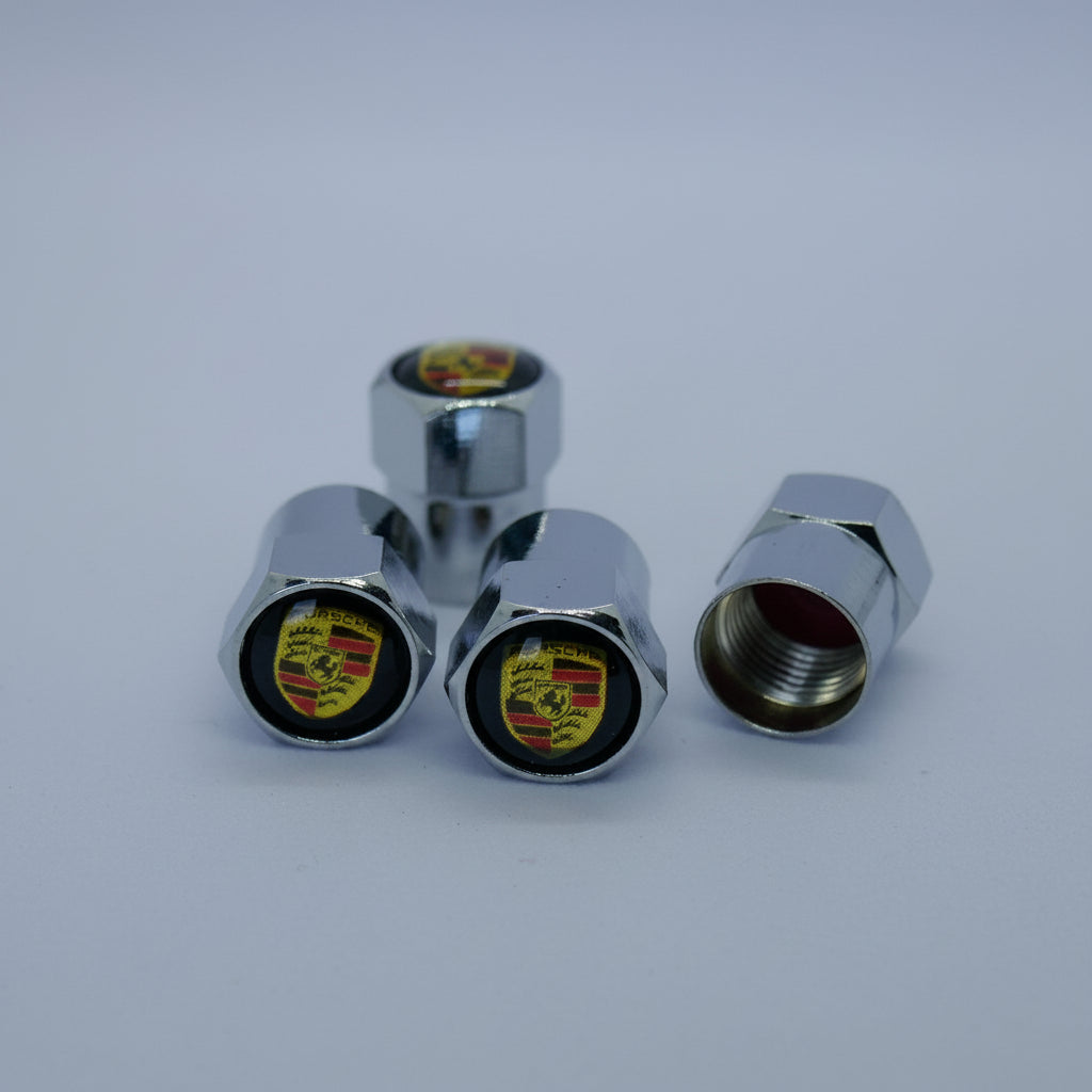 Porsche Style Tyre Valve Cap - Nut Style (Set of 4)