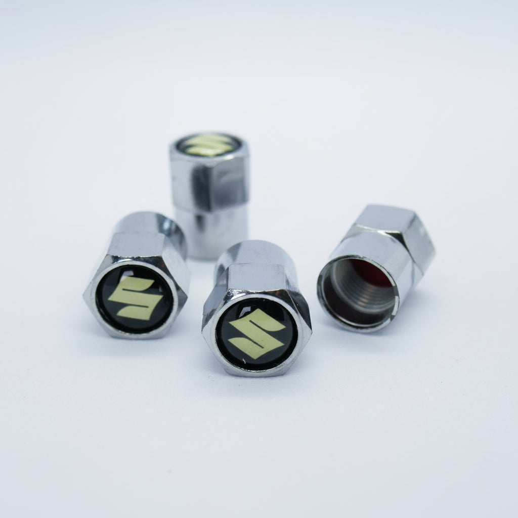 Suzuki Style Tyre Valve Cap - Nut Style (Set of 4)