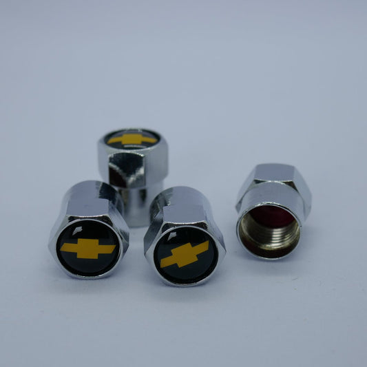 Chevrolet Style Tyre Valve Cap - Nut Style (Set of 4)