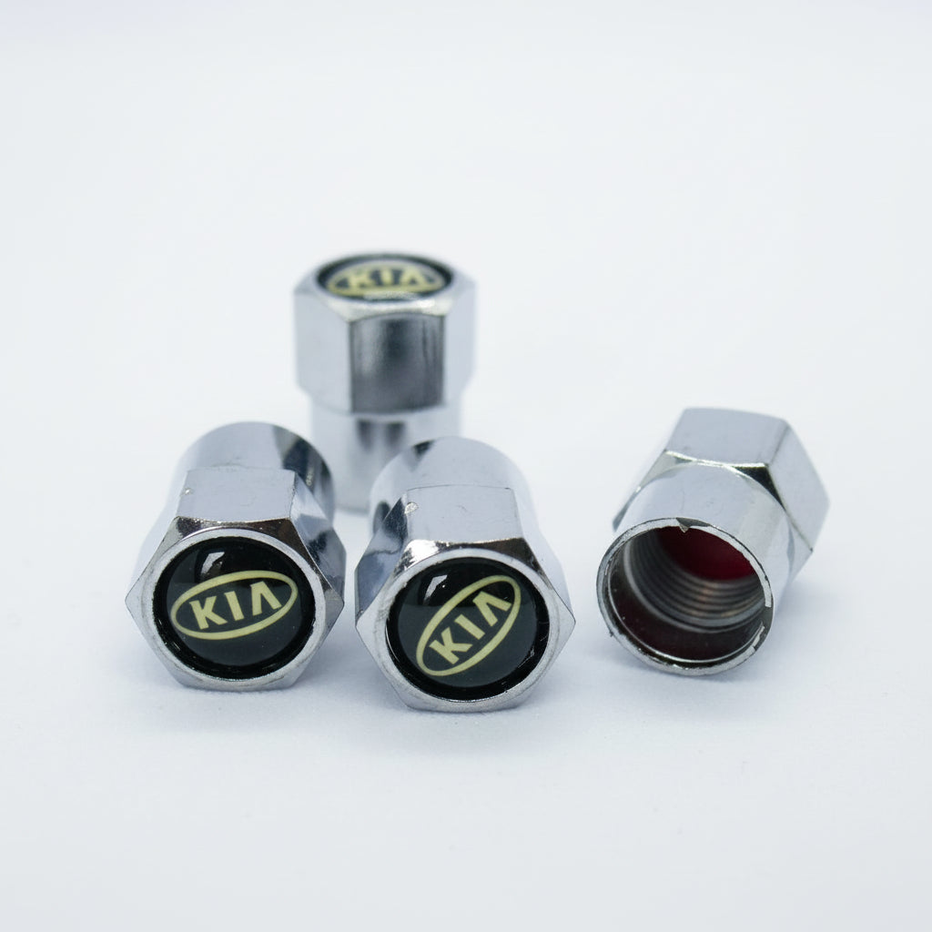 Kia Style Tyre Valve Cap - Nut Style (Set of 4)