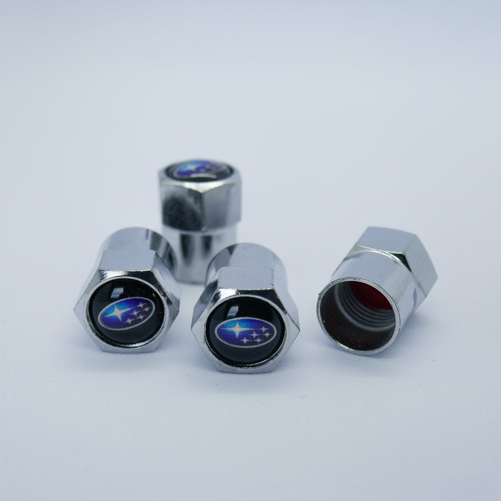 Subaru Style Tyre Valve Cap - Nut Style (Set of 4)
