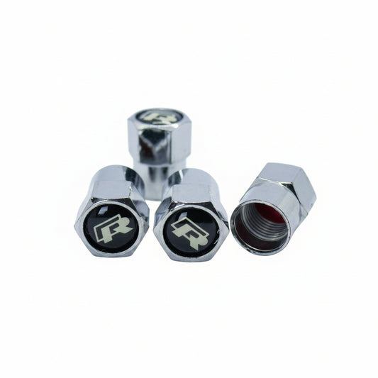 VW "R" Style Tyre Valve Cap - Nut Style (Set of 4)