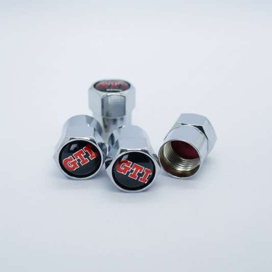 VW GTI Style Tyre Valve Cap - Nut Style (Set of 4)